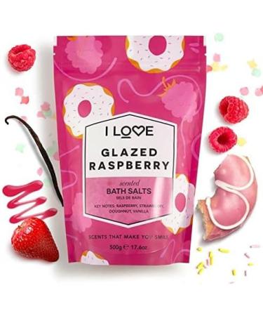 I Love Glazed Raspberry Scented Bath Salts - 99% Naturally Derived Vegan-Friendly 500G | Silky Smooth Skin with ACB Bio-Water Bamboo - Buy Online on GoSupps.com