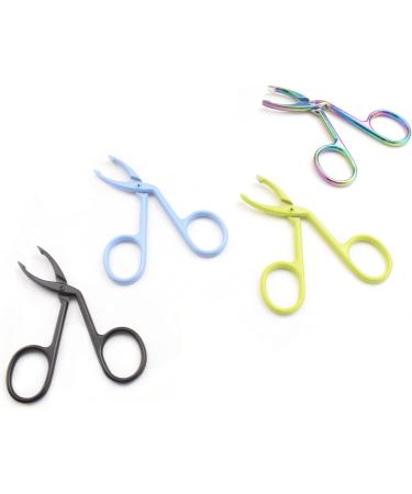 Yutoner 6-Piece Scissors-Shaped Slanted Tip Eyebrow Tweezers Set - Stainless Steel Handle, Multicolor - Brow Hair Remover - Buy Online on GoSupps.com
