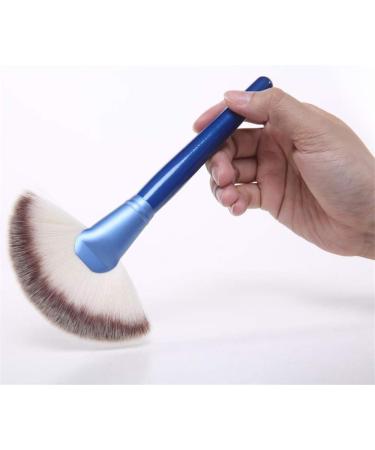 UKD Large Fan Makeup Brush Blending Highlighter Face Contour Powder Brush Blue Durable and Useful - Buy Online on GoSupps.com