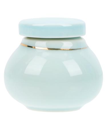 minkissy Storage Bottle Cans Food Container Food Storage Jar Mini Jars Loose Tea Jar Powder Jar Pot Containers Candle Ceramic Mini Cream Jar Ceramics Travel Cosmetic Powder Can 6x5.5cm Blue