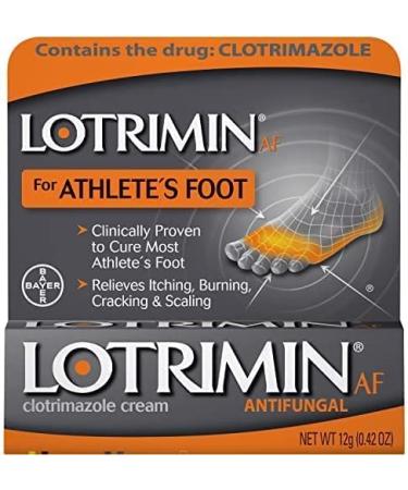 Lotrimin AF Cream 1% Clotrimazole Antifungal Treatment 0.42 oz - Athlete's Foot, Jock Itch, Ringworm - Clinically Proven Effective - Buy Online on GoSupps.com
