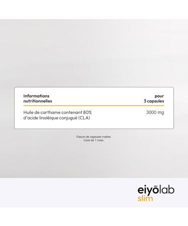 CLA HT | 100% Natural Burner | Targeted Action on Abdominal Fat | 3000mg per Serving | 80% Conjugated Linoleic Acid | 90 Capsules for Men and Women | Made in France Eiyolab - Buy Online on GoSupps.com