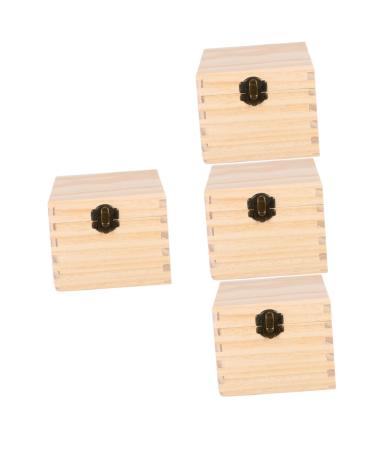 Beaupretty 4 pieces of storage box for essential oils Wood storage jewelry packaging boxes Jewelry organizer etui showcase for essential oils Small container wooden suitcase essential oil