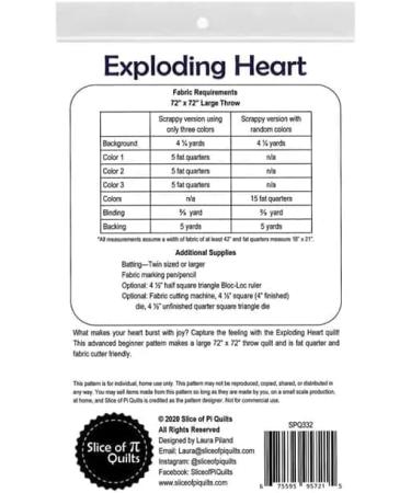 Exploding Heart Quilt Pattern by Slice of Pi Quilts - Modern Design - Buy Online on GoSupps.com