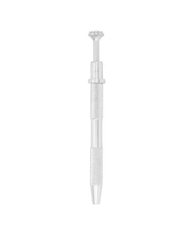 Jerliflyer tweezers with 4 claws small size to pick up jewelry clips alloy retractable slide-resistant easy-to-use tweezers with 4 tines for home use shop (silver)