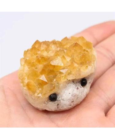 1pc 4cm-6cm Natural Mini Sized Citrine Hedgehog Crystal Stone Gift for Decoration Suitable for Home Crystals Stone Mineral Specimen - Buy Online on GoSupps.com