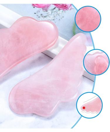 FRCOLOR Quartz Wing Scraping Board & Gua Sha Facial Massager - Rose Crystal Roller for Neck & Face - 10.2x5.5cm - International Shipping Available - Buy Online on GoSupps.com