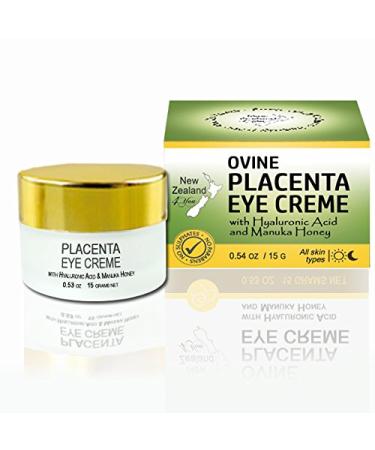 New Zealand 4 You Ovine Placenta Eye Cream with Hyaluronic Acid and Manuka Honey - Reduces Fine Lines & Wrinkles  Firms Skin - All Natural Ingredients  15g