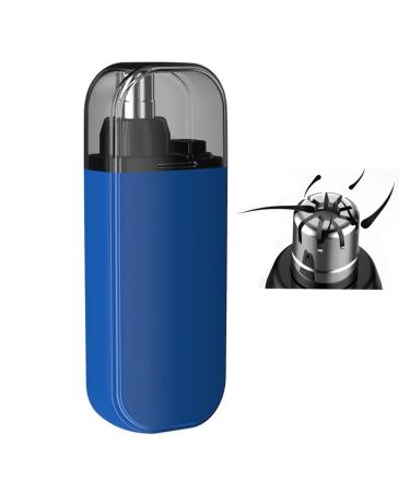 Waterproof Electric Portable Rechargeable Nose Hair Trimmer Mini Capsule 2 in 1 Nasal Ear Hair Cutter for Men Women 360 Capture Painless & Precision USB with Dust Protection Cap (BLUE 1PCS)