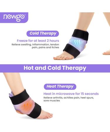 Newgo Fleece Ankle Cooling Pads & Belt | Pain Relief Socks for Swelling & Injuries - Violet Purple - Buy Online on GoSupps.com