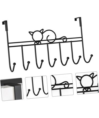 PRETYZOOM College Essentials 7 Door Hook s Woodsy Decor Hangers for Clothes Towel Hook Iron Hook Shelf Hanging Office 42X22CM Black - Buy Online on GoSupps.com