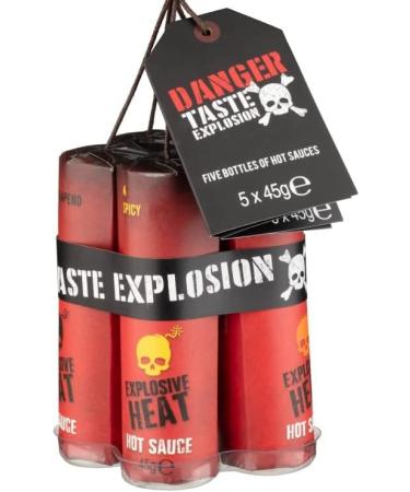 Hot Chilli Sauce Gift Set - Dynamite Hot Sauce 5 Pack with a Thank You Sticker - Hot Chilli Bomb Sauce - Buy Online on GoSupps.com