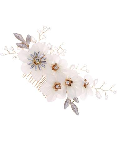 MAGICLULU Hair Side Combs Bridal Headpiece Metal Hair Barrettes Wedding Headwear Pearl Hair Comb Hair Combs Barrette Hair Accessories Tiara Wedding Hair Comb Gauze Dress Bride - Buy Online on GoSupps.com