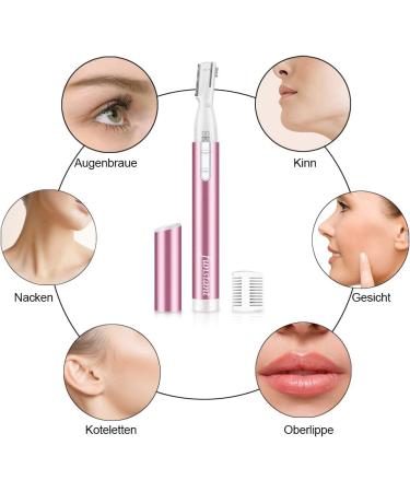 Funsty Precision Eyebrow Trimmer - Painless Facial Hair Cutter for Women | Battery Operated Electrical Razor in Kinnhals Peachy Pink - Buy Online on GoSupps.com