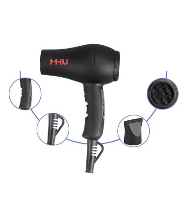 Mini Travel Hair Dryer for RV - 1000W Ceramic Ionic Blow Dryer with Concentrator | Black Portable Hair Dryer for Kids - Buy Online on GoSupps.com
