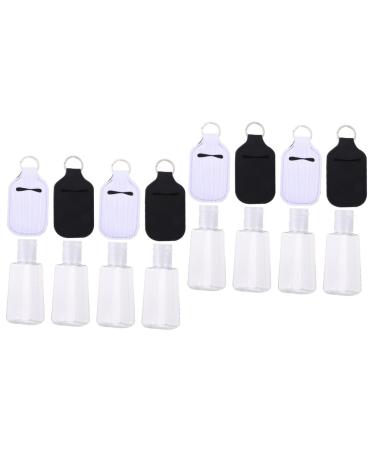 Didiseaon 8 Sets Neoprene Keychain Travel Hand Soap Keychain Travel Bottle Liquid Keychain Lip Balm Pouch Keychain Carrier Liquid Lipstick Empty Lotion Bottles Flip Perfume White With Cover