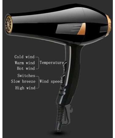 Hair Dryer Professional 1800W Salon Hairdryer Ionic 2 Speed 3 Heat Cool Shot Setting Powerful AC Motor Blow Dryer with Air Nozzle Fast Drying 3m Long Cable for Home and Salon Men and Women Small Gift - Buy Online on GoSupps.com