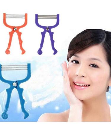 SOLUSTRE 3pcs Facial Hair Removal Spring Set for Women - Eyebrow, Face, and Upper Lip Threading Tool - Purple+Blue+Rosy - Buy Online on GoSupps.com