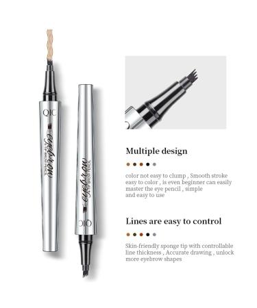 Long-Lasting Waterproof Microblading Eyebrow Pencil - 4 Tip Eyebrow Pen in Smoke Gray | Natural Makeup - Buy Online on GoSupps.com