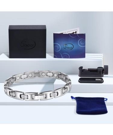 Buy Jeroot Titan Magnet Arm Band for Women - 4mm Zirconia Bracelet with Size Adjustment Tool - Energetix Magnetic Bracelet in Silver - Perfect Gift Box (3500 Gauss) - Buy Online on GoSupps.com
