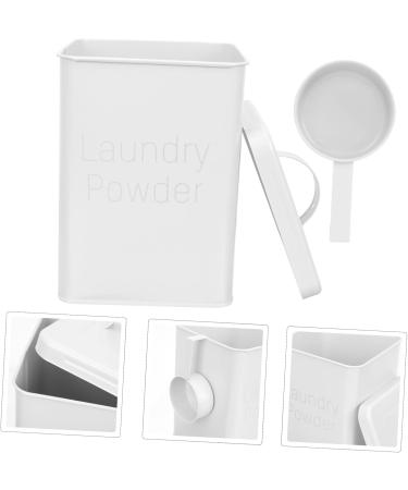 Baluue 2 Sets Washing Storage Bucket Stackable Storage Drawers Laundry White Wrought Iron - Buy Online on GoSupps.com