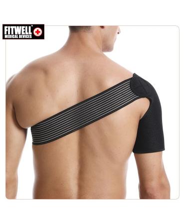 Compression Shoulder Brace for Men & Women | Adjustable Medical-Grade Support | Relief for Shoulder Pain & Torn Rotator Cuff Injuries - Buy Online on GoSupps.com