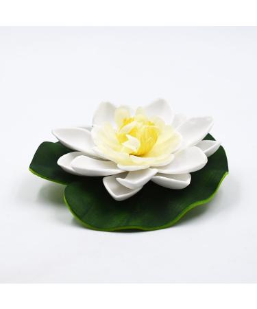 Buy Vectexi Artificial Plastic Lotus Flowers - Floating Water Lily Ornaments for Aquarium & Pond - Set of 3 White - Buy Online on GoSupps.com