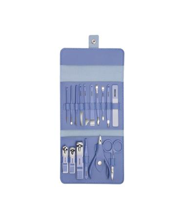 Nail Clipper Set 16-Piece Set of Nail Clippers Set Manicure Set Personal Care Set Professional Pedicure Set Beauty Set for Friends and Family Nail Clipper Kit (Color : Blue-16-piece Set)