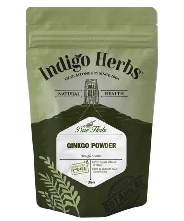 Indigo Herbs Ginkgo Leaf Powder 100g | Ginkgo biloba | Vegan | GMO Free 100 g (Pack of 1)