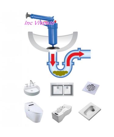 High Pressure Drain Pump Cleaner - Powerful Air Blaster Plunger Gun for Toilets & Basins | Unblock Your Kitchen & Bathroom - Buy Online on GoSupps.com