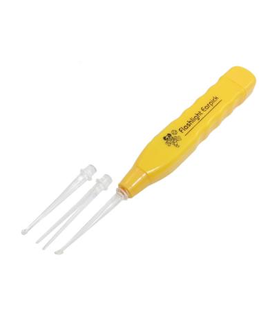 Qtqgoitem Yellow Plastic Handle White LED Light Earpick Ear Pick Wax Remover (Model: 6d8 827 1ba c0b 047)