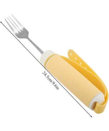 Rotatable Stainless Steel Fork/Spoon | Disabled-Friendly Utensil with Non-Slip Silicone Handle for Seniors - Buy Online on GoSupps.com