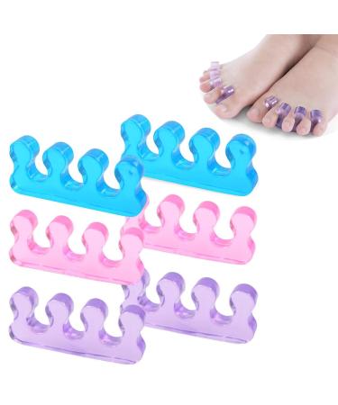 MINAYANLEO 3 Pairs Soft Gel Toe Separators Toe Spacers Toe Stretchers Separators for Overlapping Toes Correct Bunions Hammer Toe Foot Pain Relief