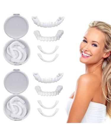 1 pairs of provisional dentures veneers teeth upper and lower temporary prostheses teeth artificial teeth for plug in cosmetic veneers for men and women