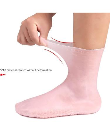 gofidin Moisturizing Socks Long Silicone Socks Moisturizing Gel Heel Socks Women Foot Spa Pedicure Socks for Repairing Cracked Heel(L Pink) - Buy Online on GoSupps.com