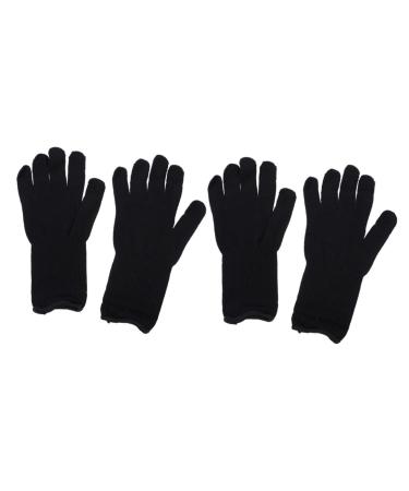 Housoutil 2 Pairs Heat Resistant Gloves Anti-scalding Gloves Hair Curling Iron Hair Rollers Hair Curler Gloves Powder Glove Heat-resistant Gloves for Perm Hair Straightener Gloves Curls 25X11cm Black
