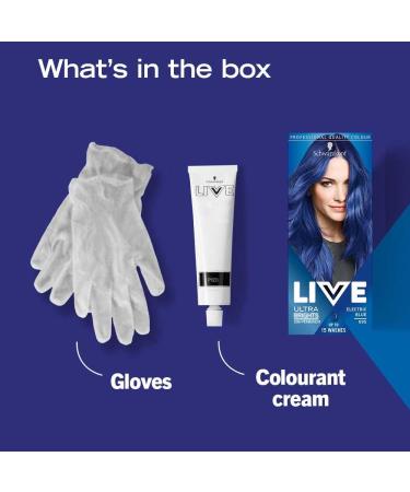 Schwarzkopf LIVE Ultra Brights Electric Blue Hair Dye - Semi-Permanent Lasts Up to 15 Washes - Buy Online on GoSupps.com