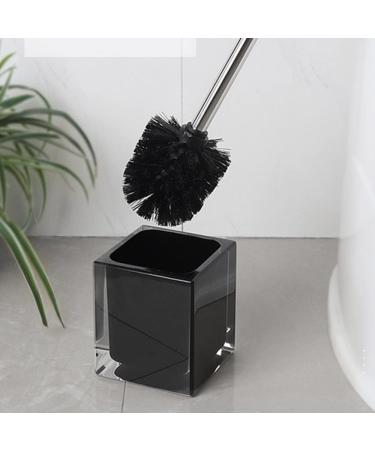 Compact Size Toilet Bowl Brush and Holder with Stainless Steel Handle Small Size Resin Holder Space Saving for Storage - Buy Online on GoSupps.com