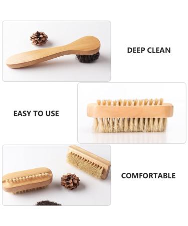 Lurrose Nail Cleaner Set - 3 Natural Bristle Brushes with Wooden Handles for Fingernail & Toenail Cleaning - Eco-Friendly Boot Brushes - Buy Online on GoSupps.com