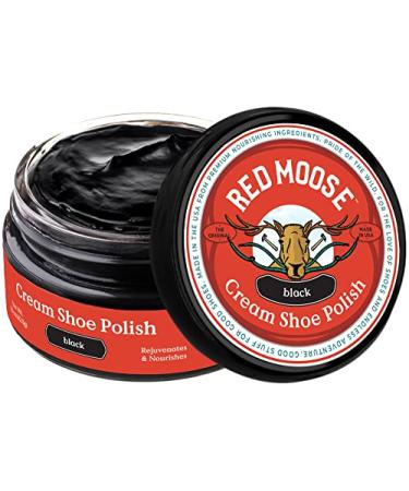 Premium Boot and Shoe Cream Polish - Made in the USA - Red Moose Black