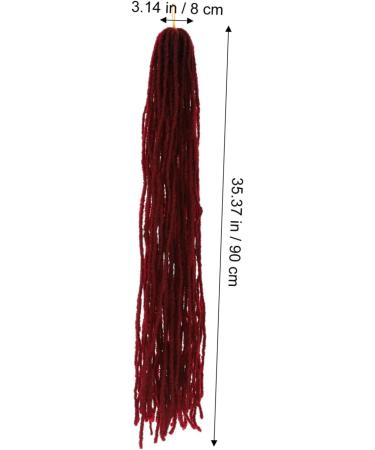 Healeved Dirty Little Braids Dreadlock Extensions Braided Long Dreadlocks Fashionable Hair Wig Hair Extensions Dreadlock Crochet Hair Clip on Ponytails for Women High Temperature Wire 90X8CM Claret - Buy Online on GoSupps.com