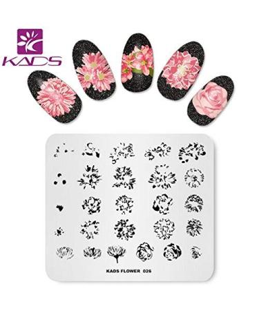 Kads Nail Art Stamping Template - Flower Pattern Stencil | 4pcs Manicure Supplies for Stunning Nail Art - Buy Online on GoSupps.com