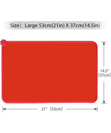 Buy Toplory Waterproof Non-Slip Silicone Feeding Mat for Dogs & Cats - 53x37cm Red | International Shipping Available - Buy Online on GoSupps.com