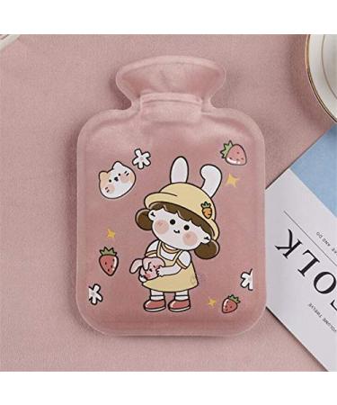 Body warmer Bag warm hot water bottle Mini portable plush washable water injection safety warm hands bag hand warmer hot water bottle (color: a)