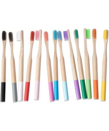 SUPVOX 4pcs Long Handle Bamboo Soft Toothbrush Set for Deep Oral Cavity Cleaning - Sky Blue - Buy Online on GoSupps.com