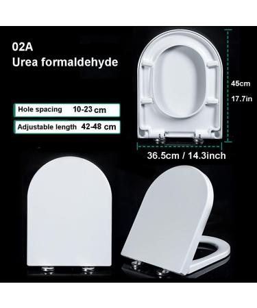D-Shape Quick Release Soft Close Toilet Seat Heavy Duty UF Material Toilet Seats White with Adjustable Stainless Hinges D Shape/U Shape Toilet Lid Loo Seat G Little Surprise - Buy Online on GoSupps.com