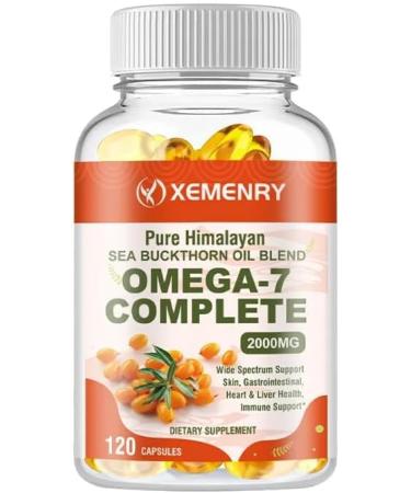 Omega-7 Complete 2000mg (120 capsules) Organic Sea Buckthorn Oil for Skin, Hair and Nails