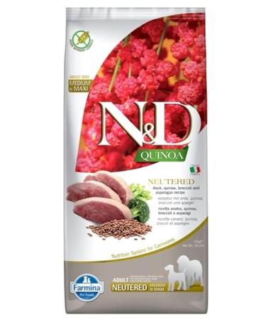 N&D Quinoa Dog Duck, Broccoli & Asparagus NEUTERED Adult Medium & Maxi 12 KG