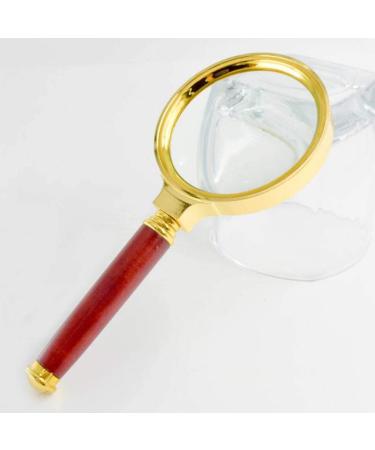 Wooden Handle 7 Times Hand-held Magnifier Read Newspaper High Definition Magnifying Glass Made in China