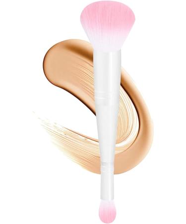 Dual Ended Brush Makeup - Soft Bristled Blush Brush For Face With Double Head | Beauty Tools Brush For Women Girls For Powder Liquid Concealer Cream Blush Concealer Foundation White Handle White Tube - Buy Online on GoSupps.com